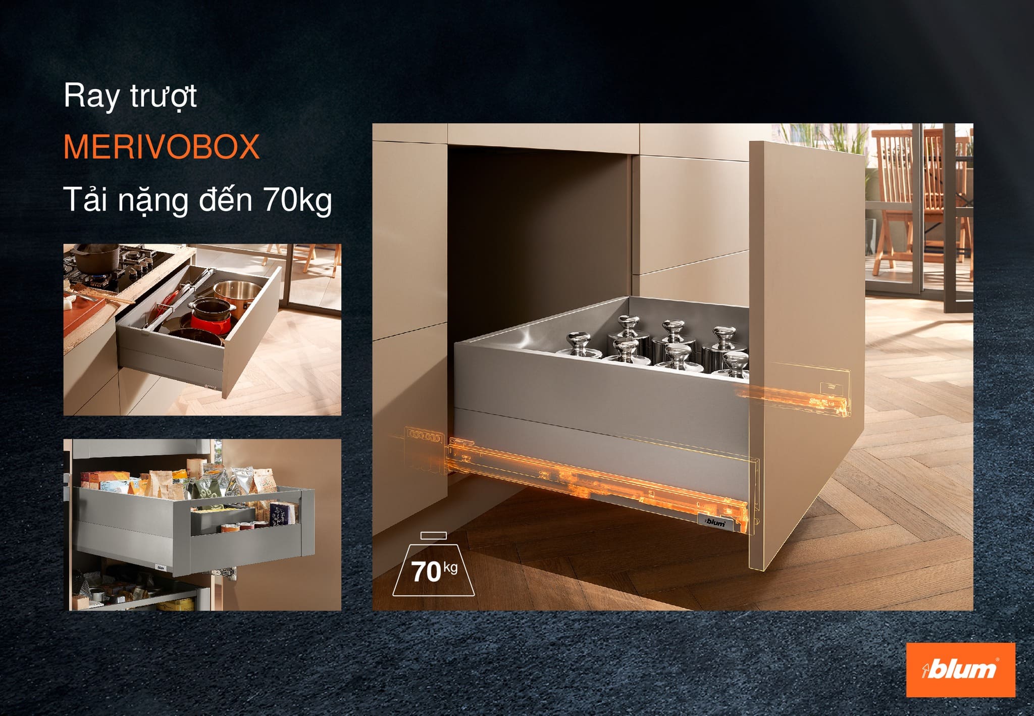 Ray hộp Blum MERIVOBOX