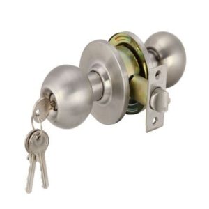 Khóa quả nắm đầu chìa đầu bấm, inox mờ, loại lớn