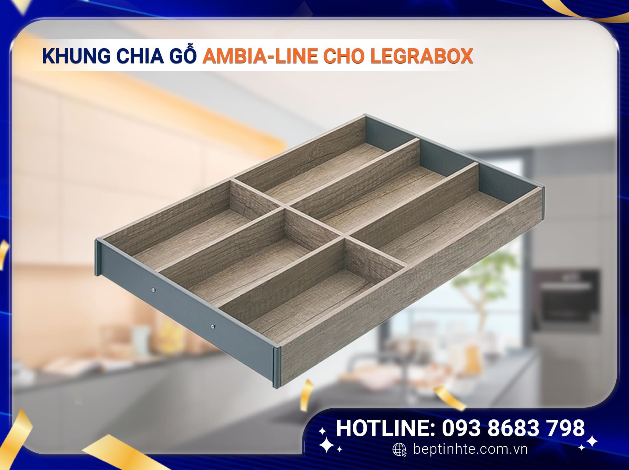 Khay chia gỗ khung thép AMBIA-LINE 300mm ZC7S500BH3
