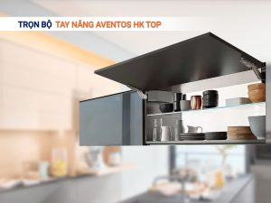 Bộ tay nâng HK top tích hợp giảm chấn, màu xám nhạt 22K2500