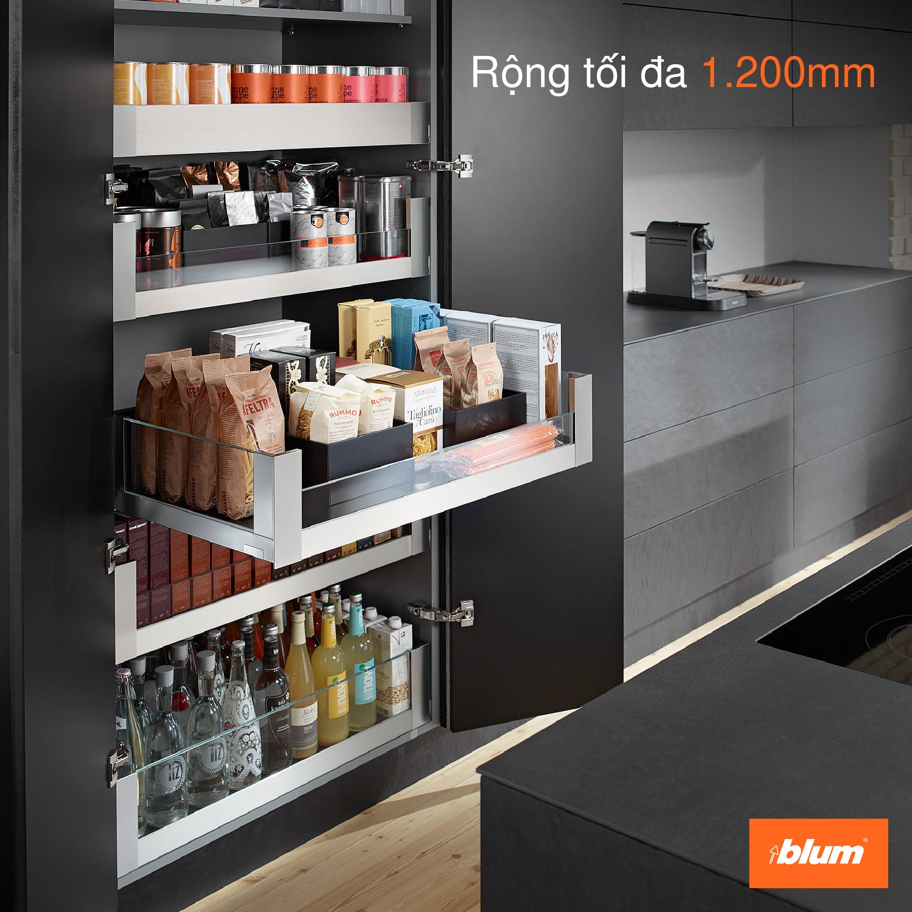 Tủ đồ khô Blum SPACE TOWER MERIVOBOX IR2