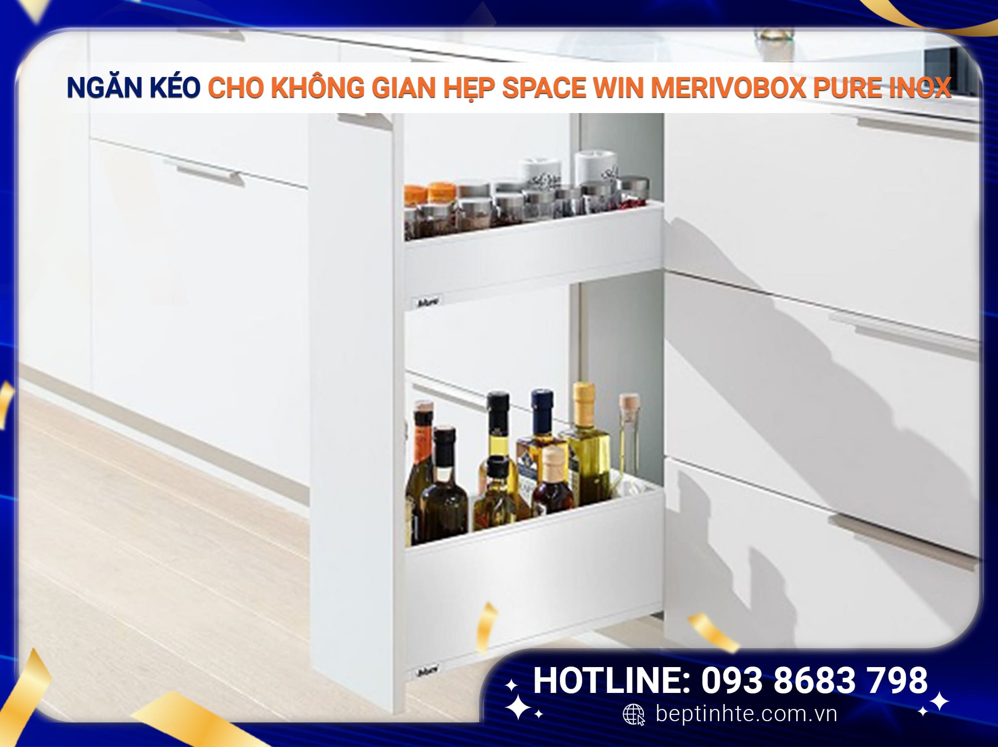 Ngăn kéo cho không gian hẹp SPACE WIN LEGRABOX pure - inox 770X50S0I