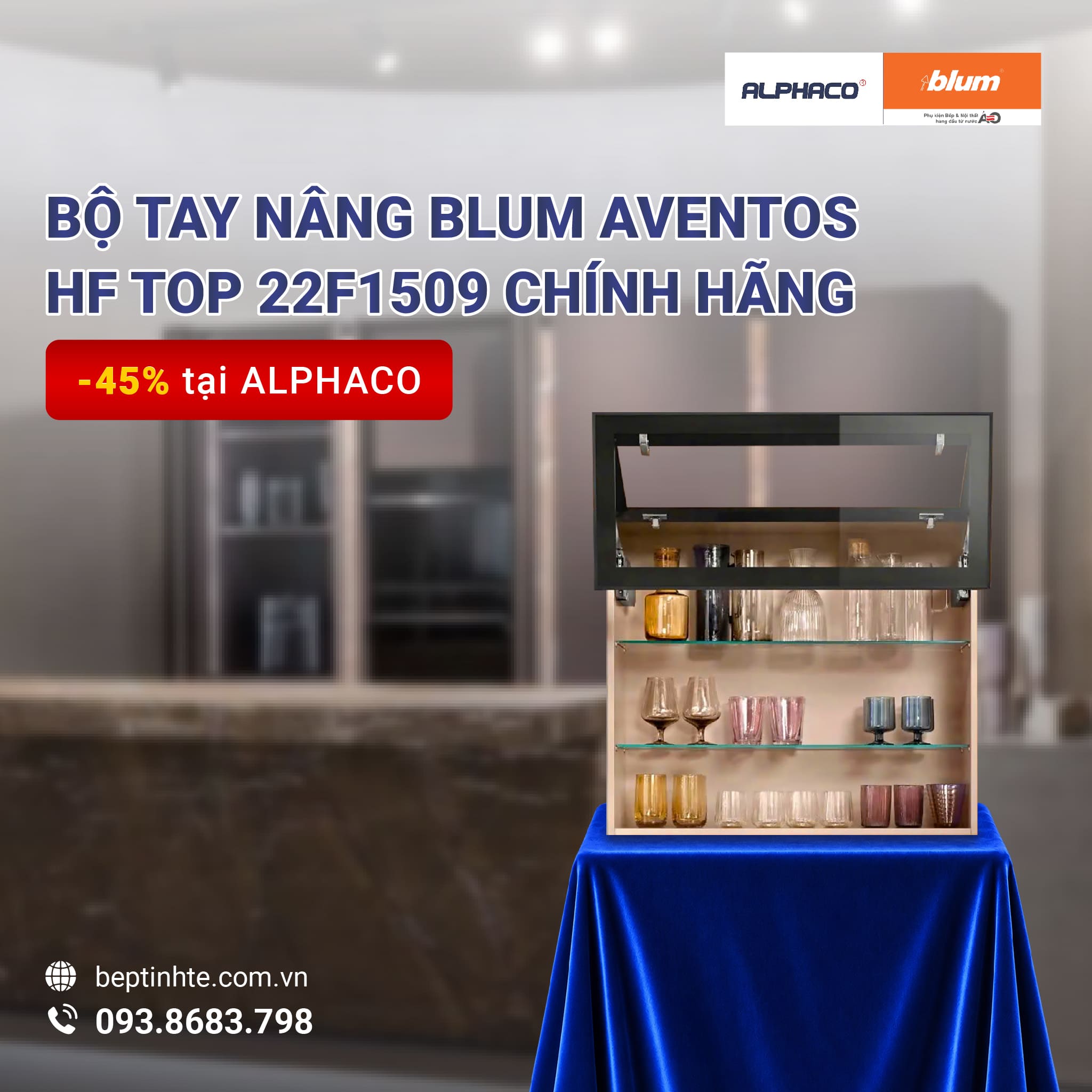 Bộ Tay nâng Blum AVENTOS HF top 22f1509
